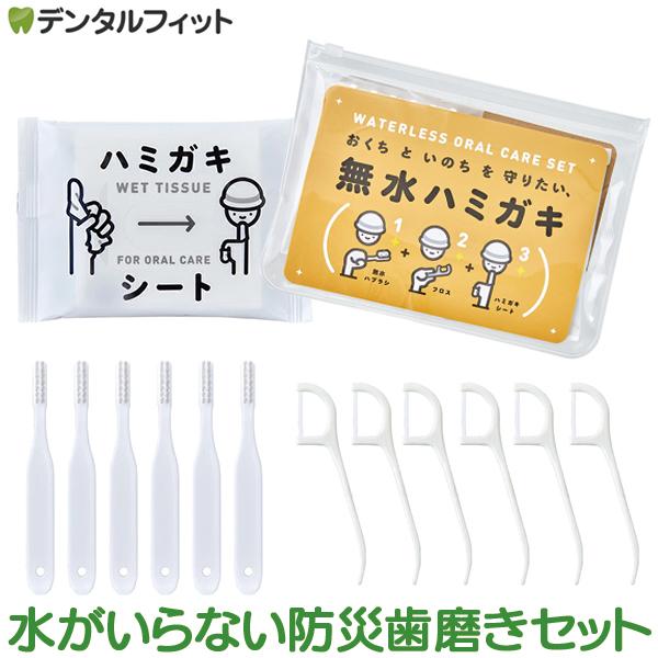 無水ハミガキセット 1個 水がいらない防災歯ブラシ 1人用 3日分(メール