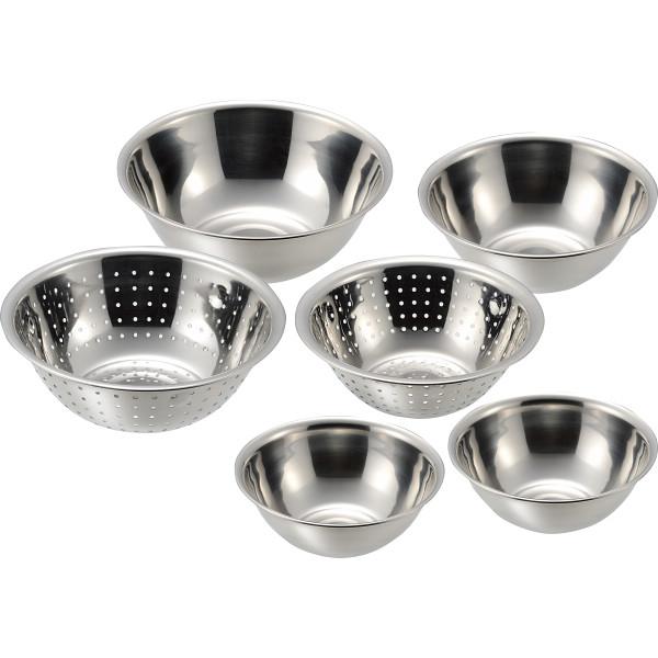 プロンジュIII ステンレスボウル&パンチングざる6点セット MG-0471