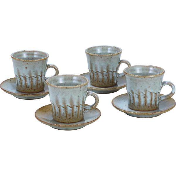 信楽焼 白釉コーヒー碗皿4客セット Cafe-h4 : Drink&Dream D-Park