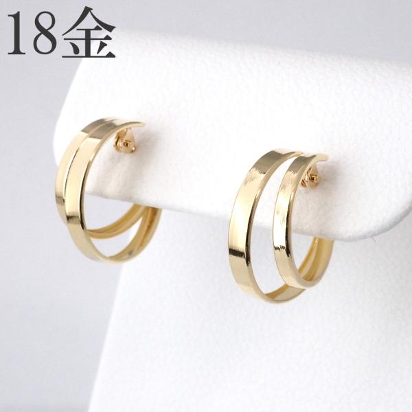 18金 フープ ピアス 18k k18 フープピアス シンプル 地金 18金