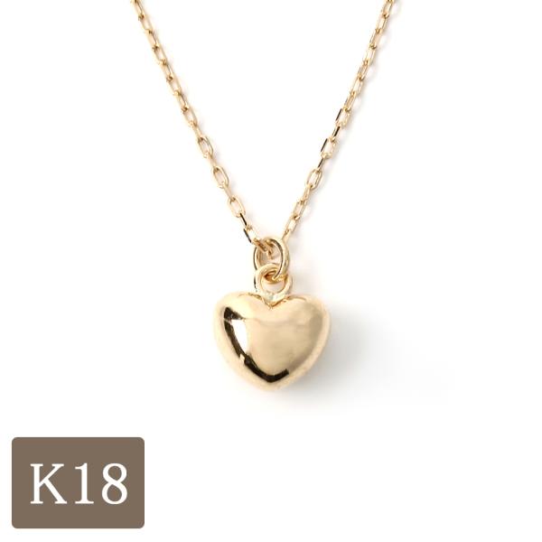 18金 ネックレス ハート k18 18k ゴールド 中空 アズキチェーン 18金 ネックレス ハート k18 18k ゴールド 中空 アズキチェーン