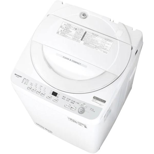 他サイト： ES-GE7J-S SHARP シャープ 穴なし槽シリーズ 全自動洗濯機 洗濯・脱水容量 7kg シルバー系 時間指定不可の商品画像