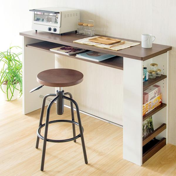 ※当商品は代金引換をご利用頂く事が出来ません。買い物かごのお支払方法にて代金引換をお選び頂かない様お願い申し上げます。便利な収納棚＋コンセント付きカウンターテーブル■対面・壁面で使える幅120cmの木製天板壁面使いはもちろん、対面で向き合っ...