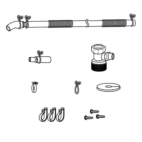 他サイト： お取り寄せ 代引不可 Panasonic パナソニック N-KH1 後付け専用別売部材 カウンター下設置用簡易排水管キット ビルトイン食器洗い乾燥機の商品画像