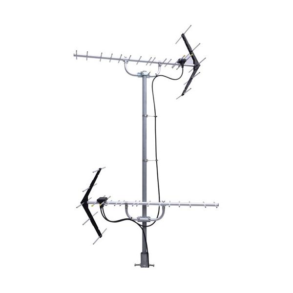 生駒局(近畿広域局)+サンテレビ(神戸局)またはKBS京都(京都局)受信用のアンテナセットです。■2本のUHFアンテナは同軸ケーブル接続済なので、施工もスピーディに行えます。■阪神地区用UHF混合回路内蔵。■水平・垂直偏波対応。【ch.13...