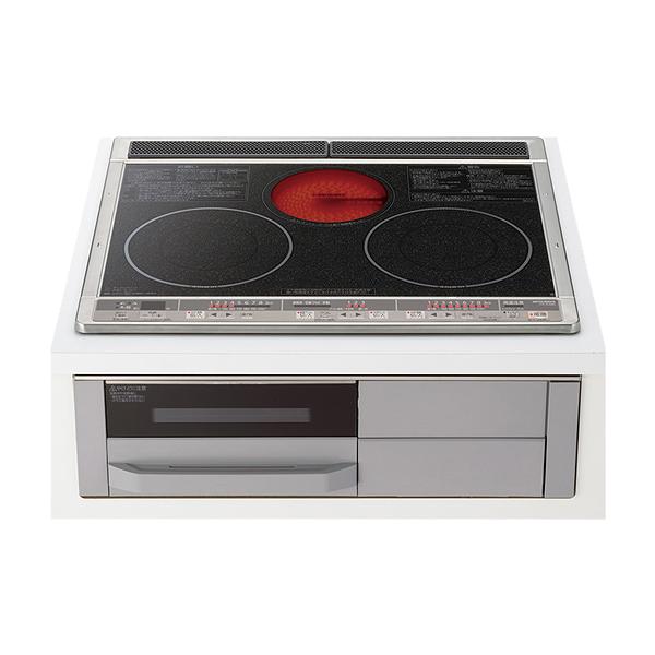 IHクッキングヒーター 単相200V 幅60cm ワイドトップ 2口IH＋ラジエント ビルトインタイプ 三菱電機 Mシリーズ ブラック CS-G321M MITSUBISHI 時間指定不可