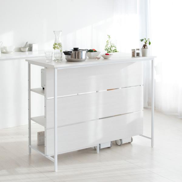 ※当商品は代金引換をご利用頂く事が出来ません。買い物かごのお支払方法にて代金引換をお選び頂かない様お願い申し上げます。キッチンのゴミ箱や家電をまとめて収納できる■こちらの商品のお色は【ホワイト】になります。■可動棚付きの天板下収納スペース■...