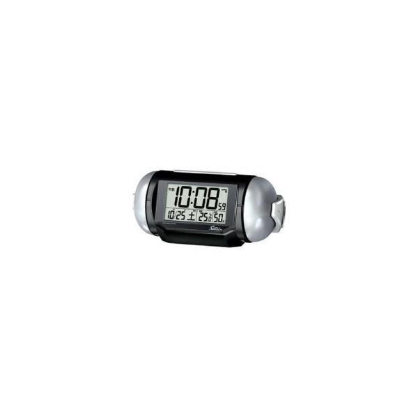 SEIKO 大音量電波目覚まし時計 クロック 黒メタリック塗装