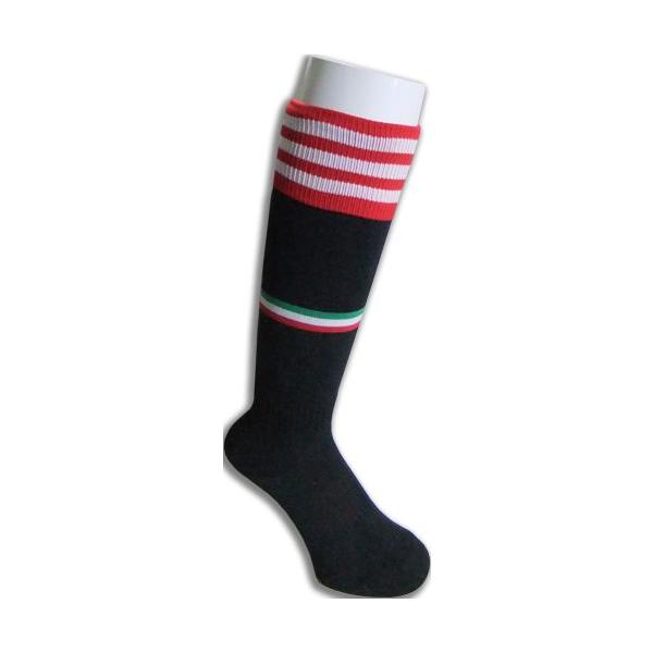 オリジナルサッカーストッキング 黒×赤×白×緑 sk-sc-socks-acmh1213