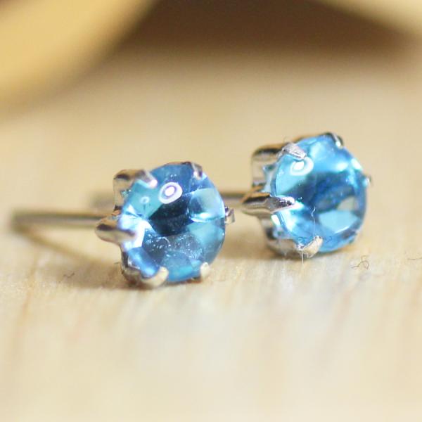 大人気!! 4℃ ブルートパーズ シルバー フープピアス cui-cui / キュイキュイ / ジュエリー＆アクセサリー / ロンドン
