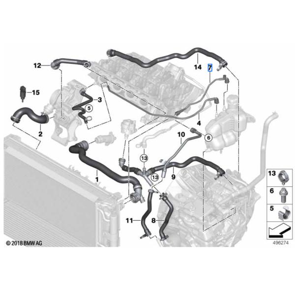 BMW ビーエムダブリュー 純正品 ブリーザーパイプ 17127617366