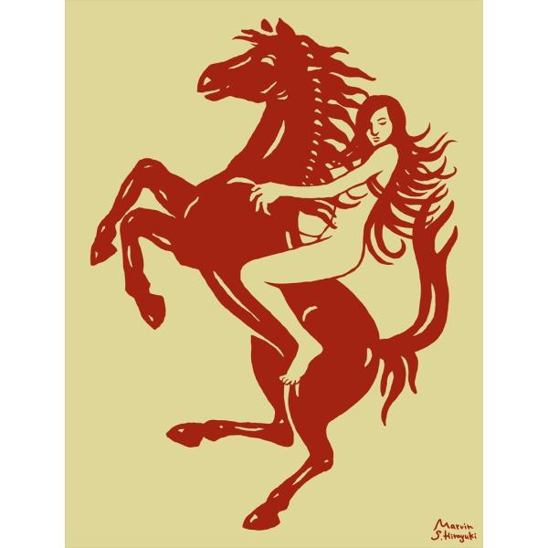 【美術品】鳥の羽根で描かれた馬 額装 美術品】鳥の羽根で描かれた馬 額装 美術品】鳥の羽根で描かれた馬 額装