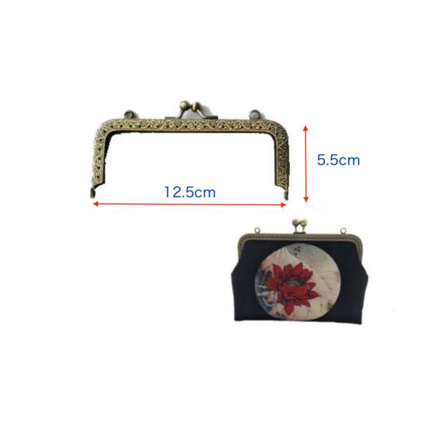 [Release date: April 1, 2020]口金直角形サイズ：約幅12.5cm×深さ5.5cm半円形サイズ：約幅12.5cm×深さ6cmカラー：古銅色素材：合金