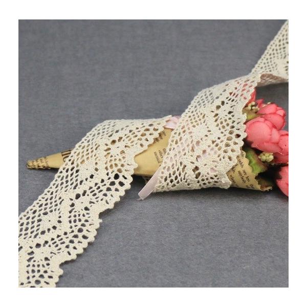 綿レース　リボン　幅4.6cm　1m単位カット売り　 DIY　手芸材材　生成り　【メール便30mまで】