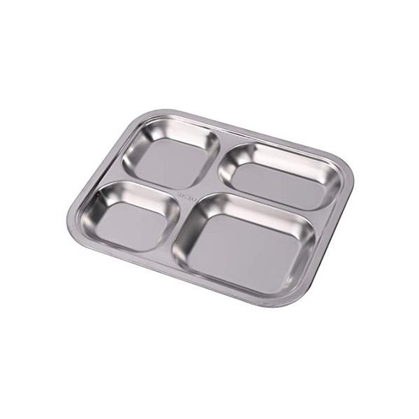 ステンレス製 4つ仕切り ランチプレート 2点セット 7枚目