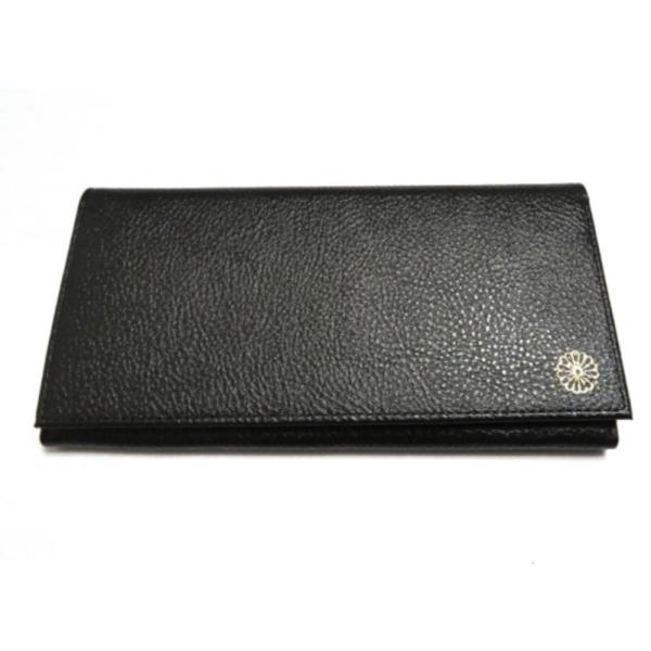 菊紋入り長財布 純日本製品 高級牛革 皇居限定販売モデル ブラック