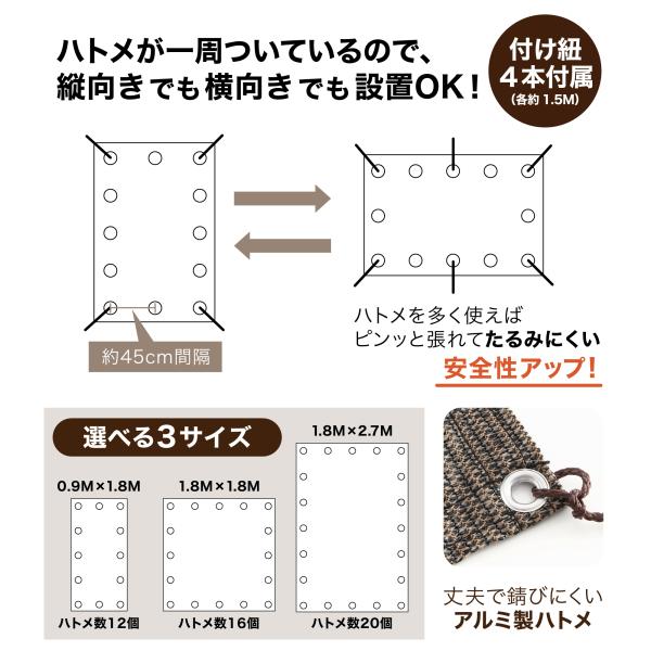 �T���V�F�[�h 0.9M�~1.8M �������V�F�[�h �I�[�j���O �ډB�� UV�J�b�g ���J�u���E�� �ʋC�^�C�v ������ ���O���΍� ���i�摜5