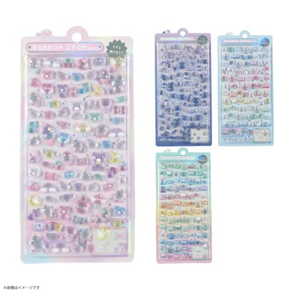 ボンボンドロップシール ミニ めろめろ なないろ よるねこ ゆめいろ かわいい デコレーション ステッカー シール ネイル かわいい くま ねこ 動物 かわいい