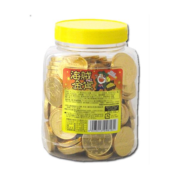 やおきん】ポット入り 海賊金貨チョコ（100枚入） : 駄菓子
