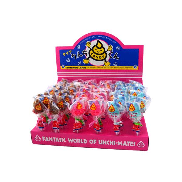 トモエ物産】50円 クリアうんちくんキャンディ(60本入) ｛駄菓子 だが