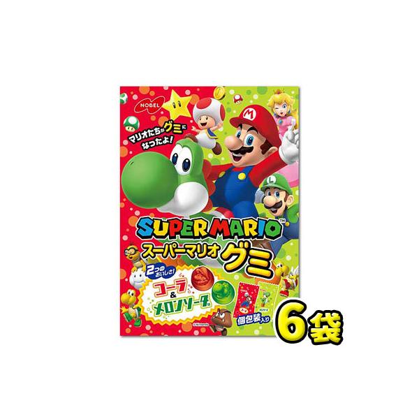 ノーベル製菓】85g スーパーマリオグミ コーラ＆メロンソーダ［袋