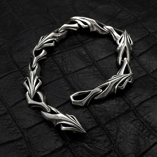 送料無料 メンズ シルバーブレスレット 銀製 シンプル オリジナル