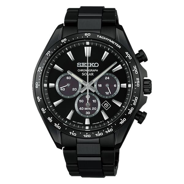 セイコー SEIKO 腕時計 ソーラー チタン 黒文字盤 クロノグラフ SEIKO SELECTION セイコー Seiko Selection セレクション ソーラー
