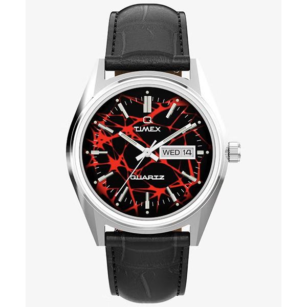 TIMEX タイメックス Q Timex Red Vega リイシュー パルプ・フィクション ブラックダイヤル レッド マーブル模様 クォーツ TW2Y55700 メンズ 腕時計 国内正規品