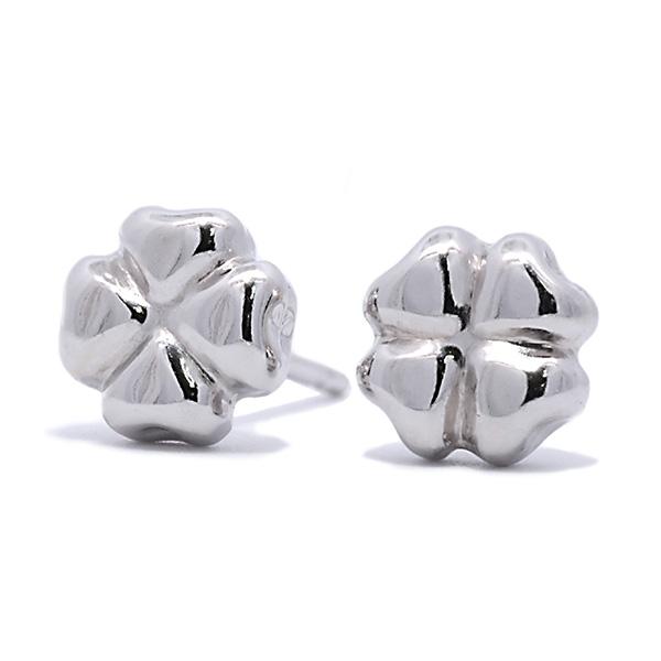 ピアス　クローバー　PT900 楽天市場】Ptクローバープラチナピアス（軸太0.9mmX長さ1cm