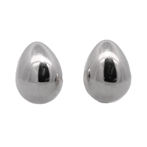 245318）たまご型ピアス6mm K18WG コロンとしたスタッドピアス 卵 