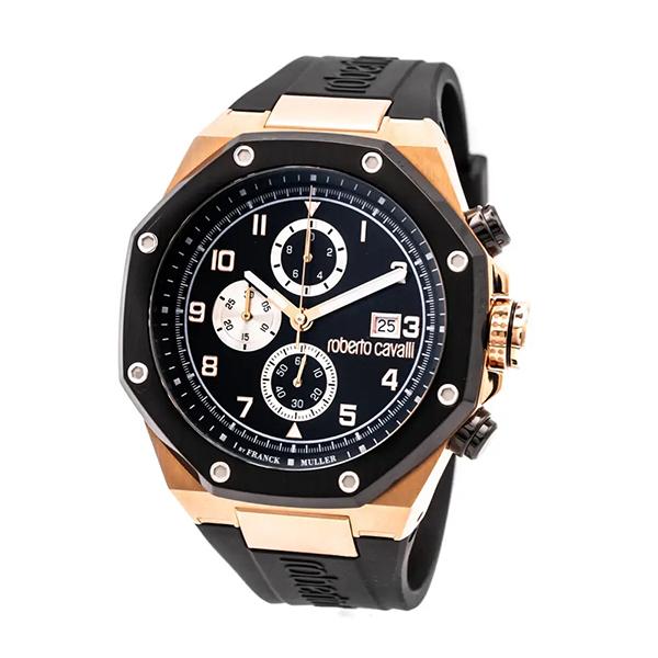 フランク ミュラー＆Rカヴァリ BY FRANCK MULLER黒 メンズ腕時計 Roberto Cavalli by Franck Muller 腕時計