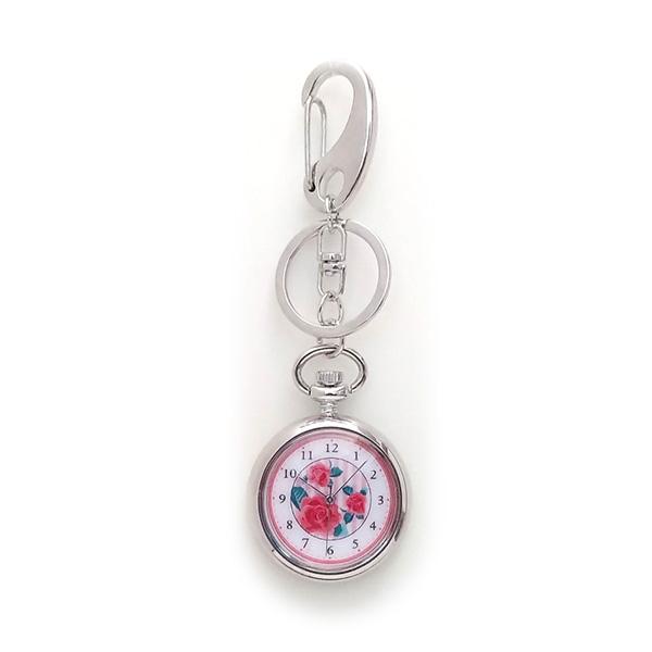 メーカー：懐中時計　製品名（メーカー型番）：w-30　JANコード：4589882020017　ケースサイズ：約34mm×48mm×10mm　ムーブメント：クオーツ　文字盤/デザイン：ピンク／花柄／バラ　ケース素材：ステンレス　風防素材：ミ...
