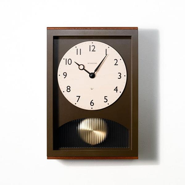 メーカー：INTERZERO インターゼロ CHAMBRE シャンブル　製品名：CH-066BR　JANコード：4580247174437　素材：本体：MDF・オーク無垢材文字盤：シナ材　ムーブメント：リズムステップムーブメント　重量：1,...