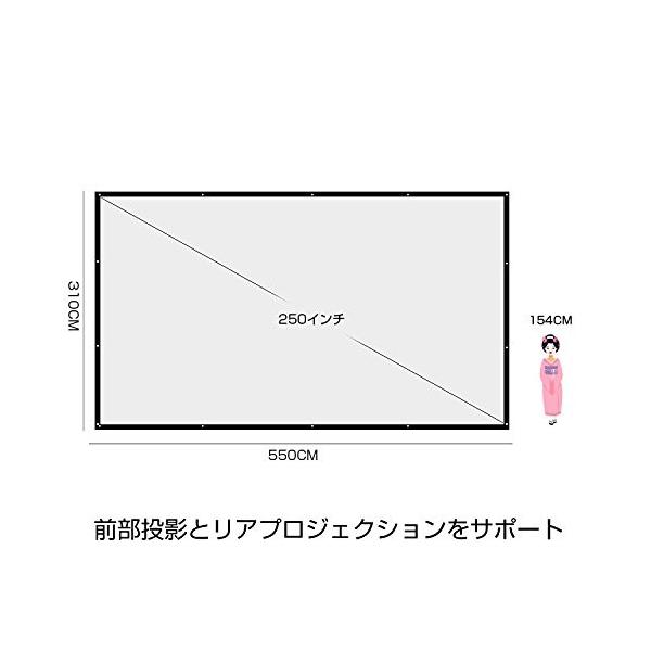 プロジェクタースクリーン 250インチ サイズ 16 9 携帯式 大きなサイズ 持ち運びやすい 映画スクリーン 屋外