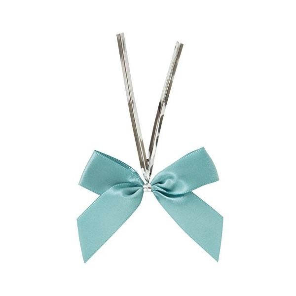 ヘッズ サテンリボン付 ワイヤータイ 無地 スモーキー ブルー S 50個 Heads Skb Yt1 Pindo