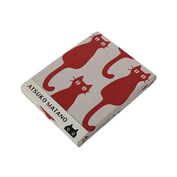 東京西川 掛け布団カバー シングル マタノアツコ インテリア猫 クイックスナップで着脱簡単 レッド いつでも送料無料 さらさら Pir 麻混