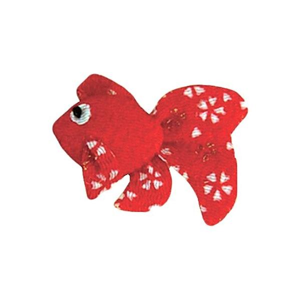 小西リボン ちりめんパーツ 和金魚 W5 H4 D0 5cm おしゃれ 赤 ハンドメイド用品 Kr F111 手芸