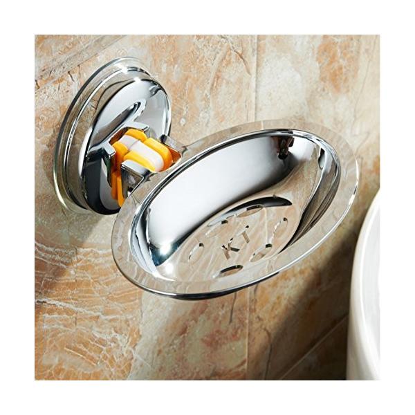 石鹸 置き 石鹸置き おしゃれ 石鹸ホルダー ソープディッシュ しっかり固定 吸盤 強力吸着 水切り お風呂 バス用品 シルバー ラウンド Kbfeltnwool Com