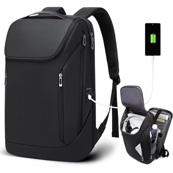 【正規品】ビジネスリュック メンズ 35L 大容量 15.6インチ PC対応 軽量 防水 USB充電 リュック 通学 通勤