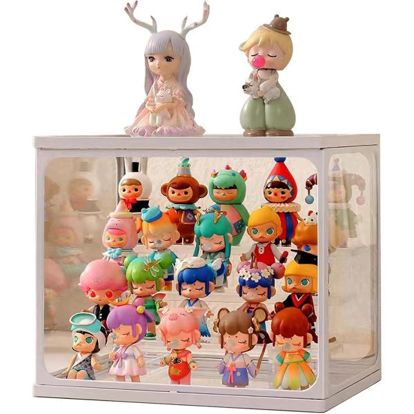 フィギュアケース 強化ガラスケース 前扉 大容量 4段 取り外し可能な仕切り コレクションケース 組み立て簡単 陳列ケース ショーケース より堅固 ディスプレイケ