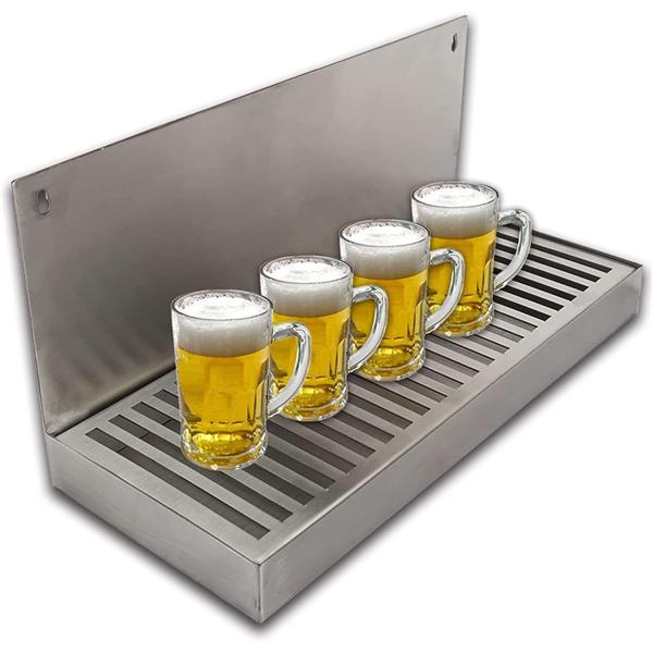 ドレンウォールマウントビールドリップトレイなし-304ステンレス鋼ビールラックケギング機器バーアクセサリー