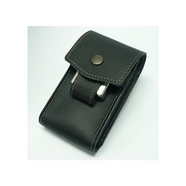 送料290円〜新品 日本製 牛革製ZIPPOケース&タバコシガレットケース(ブラック)ロング対応