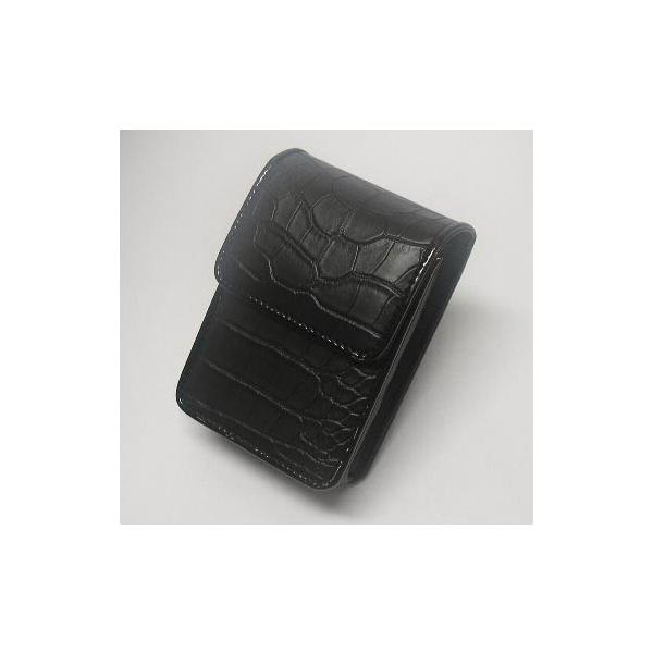 送料290円〜新品 2018年発売 LUXE CANDY クロコ柄(PU)シガレットタバコケース(ブラック)10cmロング対応