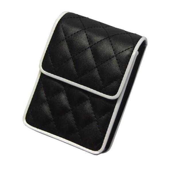 送料290円〜新品 LUXE CANDY キルティング　シガレットタバコケース(黒白)10cmロング対応