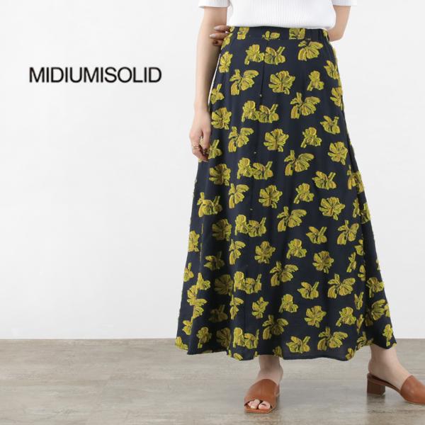 MIDIUMISOLID（ミディウミソリッド） フラワー ジャガード スカート