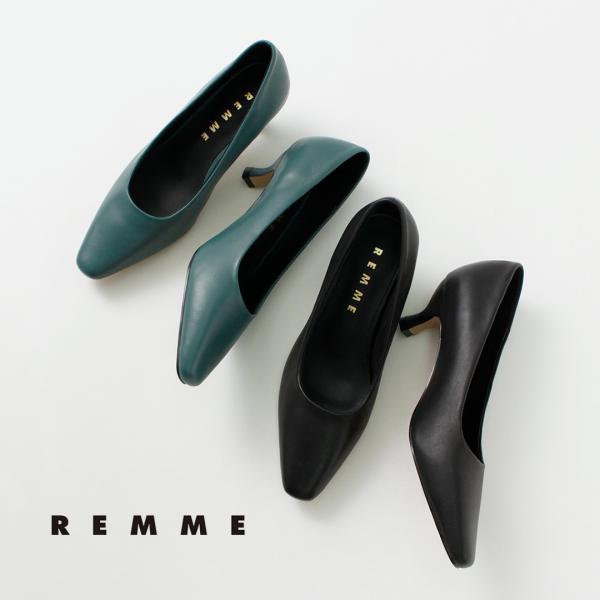 REMME REMME(レメ) ポインテッド スクエア ヒールパンプス REMME REMME(レメ) ポインテッド スクエア ヒールパンプス
