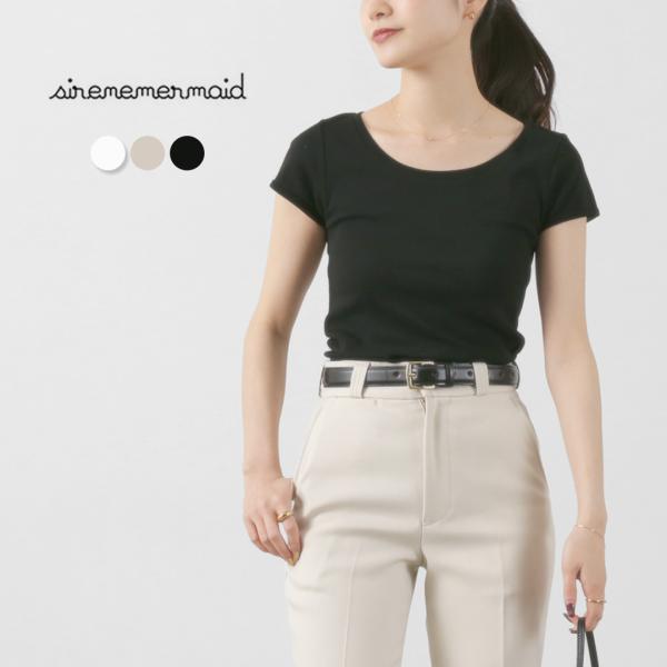 SIRENEMERMAID（シレーヌマーメイド） ラウンドネック キャップスリーブ / レディース Tシャツ インナー 丸胴 綿100 日本製