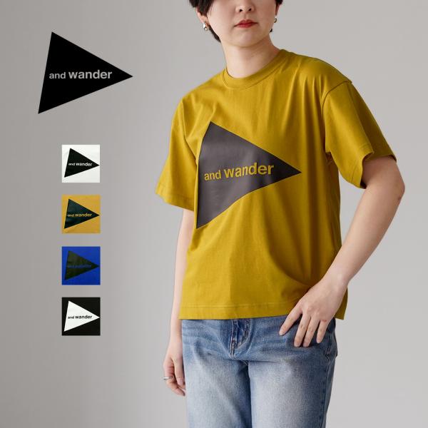 and wander（アンドワンダー） ビッグ ロゴショートスリーブ Tシャツ