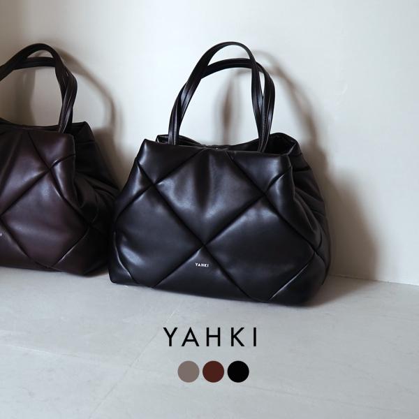 YAHKI（ヤーキ） ダイヤキルト トートバッグ フェイクレザー 