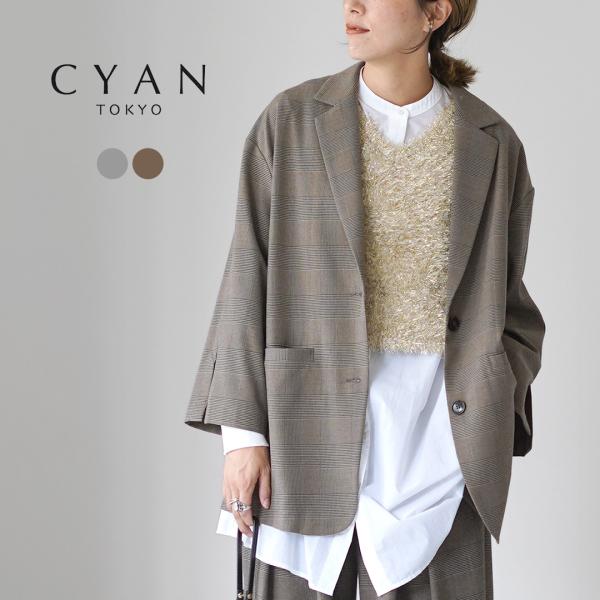 CYAN TOKYO（シアントーキョー） グレンチェック スリット スリーブ